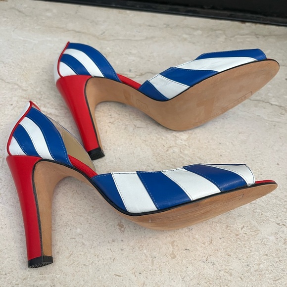 Blue and White Designer Shoes - Picture 3 of 9